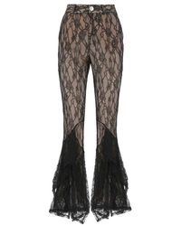 Koche - Lace Embroidered Flared Pants - Lyst