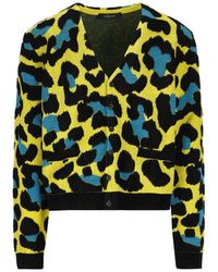 Versace - Leopard Pattern Knitted Cardigan - Lyst
