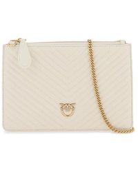 Pinko - Logo Plaque Quilted Chain-linked Wallet - Lyst