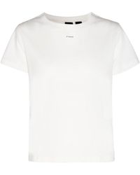 Pinko Logo Printed Crewneck T-shirt - White