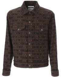 Moschino - Monogrammed Buttoned Denim Jacket - Lyst