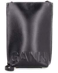 Ganni - Logo Embossed Crossbody Bag - Lyst
