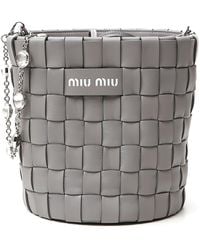 Miu Miu Crystal Strap Bucket Bag - Grey