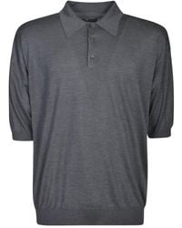Prada - Dark Silk Polo Shirt - Lyst