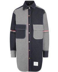 Thom Browne - Thom Brown Contrasted Buttined Shirt Dress - Lyst