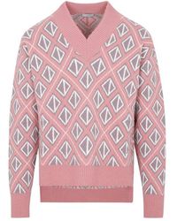 Dior Sweater With Cd Diamond Motif Top - Pink