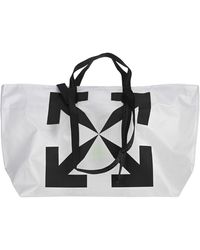 Off-White c/o Virgil Abloh Logo Printed Shopper Bag - White