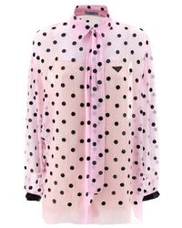 Prada - Sequin-embellished Chiffon Shirt - Lyst
