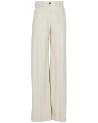 MSGM - High Waisted Wide Leg Trousers - Lyst