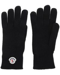 Moncler - Logo Patch Knitted Gloves - Lyst