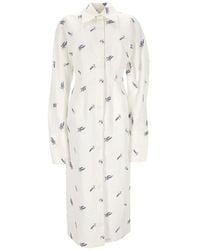 Sportmax - All-over Patterned Long-sleeved Dress - Lyst
