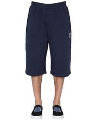 KENZO - Cotton Sweatshirt Shorts - Lyst