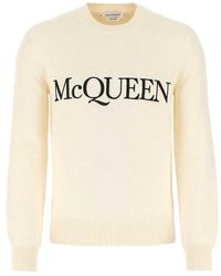 Alexander McQueen Ivory Cotton Jumper Nd Uomo - White