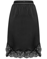 Pinko Irsina Lace-trimmed Skirt - Black