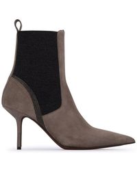 Brunello Cucinelli - Pointed Toe Ankle Boots - Lyst