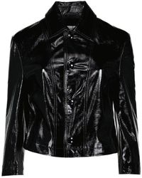 Ami Paris - Buttoned Leather Jacket - Lyst