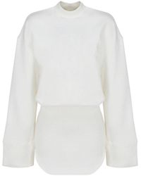 The Attico Irene Logo Embossed Mini Dress - White