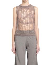 Rick Owens - Spider Cut-out Open Knit Tank Top - Lyst