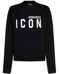 DSquared² - Icon Logo Cotton Sweatshirt - Lyst