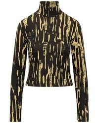 Ambush - Graphic Print Cropped Long-sleeved Top - Lyst