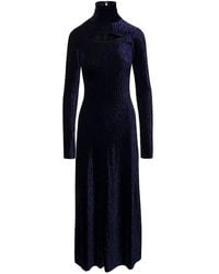 Forte Forte - Long E Dress With High Neck And Cut-out In Crushed Velvet - Lyst