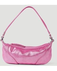 BY FAR - Mini Amira Jeans Lame Leather Shoulder Bag - Lyst