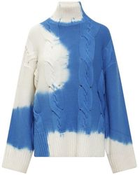 Blue Tie-dye Turtleneck Bodysuit | Lyst