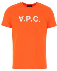 A.P.C. - Vpc Logo Flocked T-shirt - Lyst