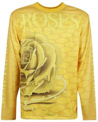 Burberry - Rose-printed Crewneck Jersey T-shirt - Lyst