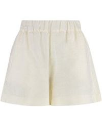 120% Lino - Elasticated Waistband Shorts - Lyst