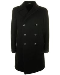Tagliatore - Notched-collared Double-breasted Coat - Lyst
