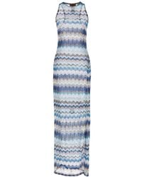 Missoni - Zigzag-pattern Open-knitted Sleeveless Maxi Dress - Lyst
