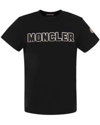 Moncler - Logo Detailed Crewneck T-shirt - Lyst
