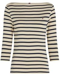 Tommy Hilfiger - Boat-Neck Striped T-Shirt - Lyst