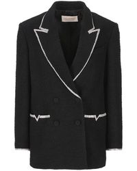 Valentino - Double-breasted Tweed Jacket - Lyst