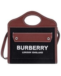 Burberry Pocket Mini Canvas Tote Bag - Black