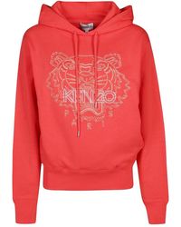 KENZO - Tiger Embroidered Hoodie - Lyst