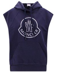 Moncler - Logo Printed Sleeveless Sweatshirt - Lyst