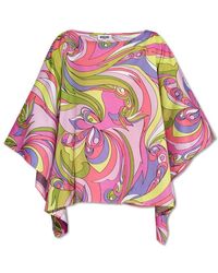 Moschino - Graphic Print Drapped Beach Cover - Lyst