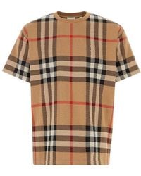 Burberry - Wells Check-patterned Boxy-fit Silk And Wool-blend T-shirt - Lyst