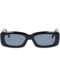 The Attico X Linda Farrow Mini Marfa Rectangle Frame Sunglasses - Black