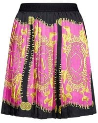 Versace - Barocco Print Pleated Mini Skirt - Lyst