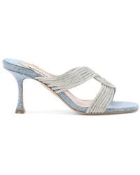 Aquazzura - Gatsby Embellished Open Toe Sandals - Lyst