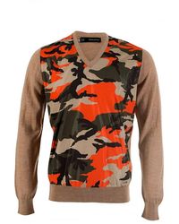 DSquared² - Camouflage Printed V-Neck Jumper - Lyst