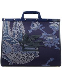 Etro - Logo Embroidered Floral Jacquard Tote Bag - Lyst
