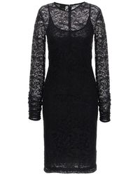 Pinko - Lace Detailed Long-sleeve Dress - Lyst