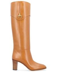 Gucci - Half Horsebit Leather Boots - Lyst