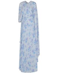 Balenciaga - Floral Print Pleated Dress - Lyst