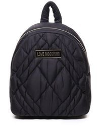 Love Moschino - Logo Plaque Quilted Backpack - Lyst