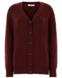 Ferragamo - Salvatore Burgundy Cashmere Blend Cardigan - Lyst
